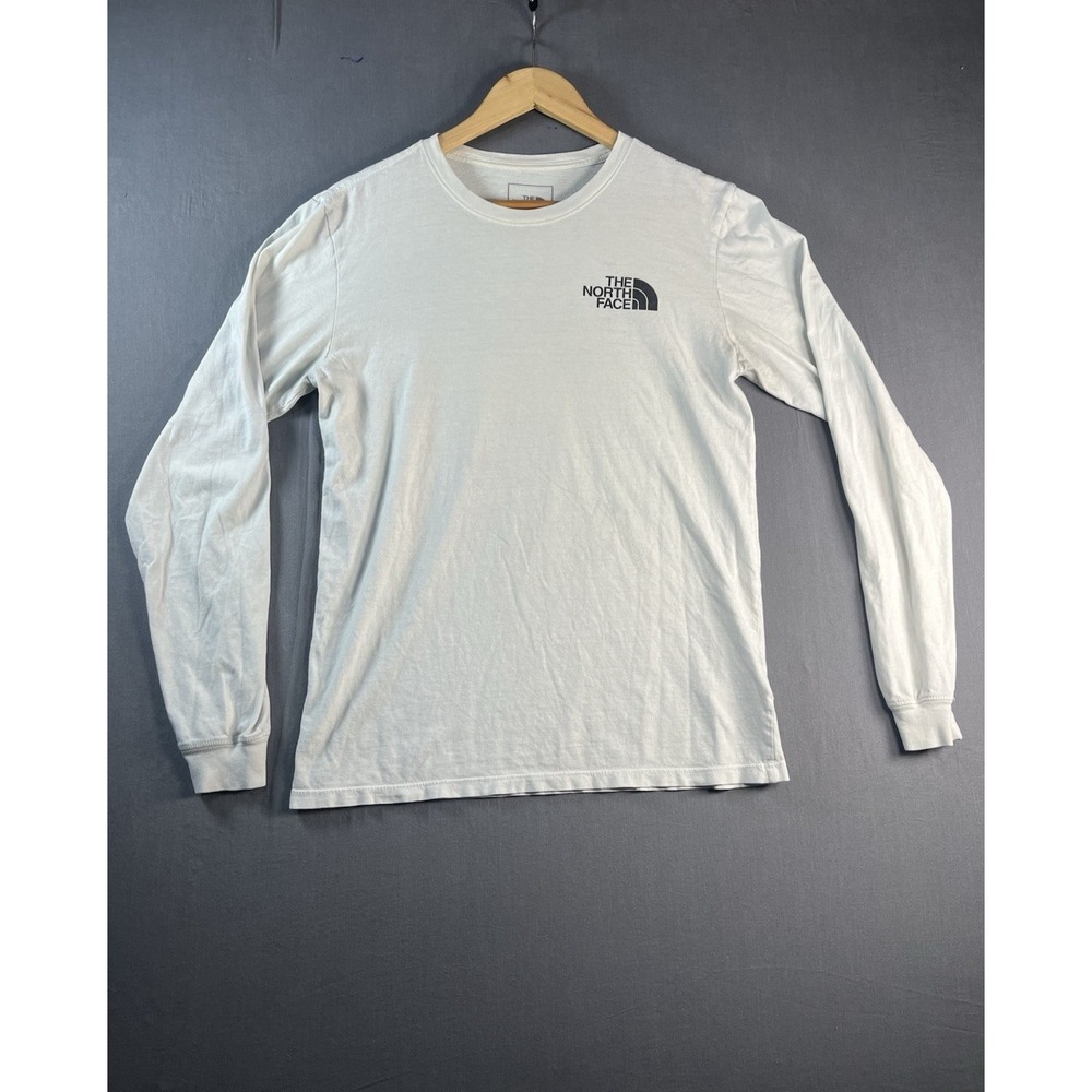 The North Face Men's White Long Sleeve Logo Graphic T-Shirt Size S